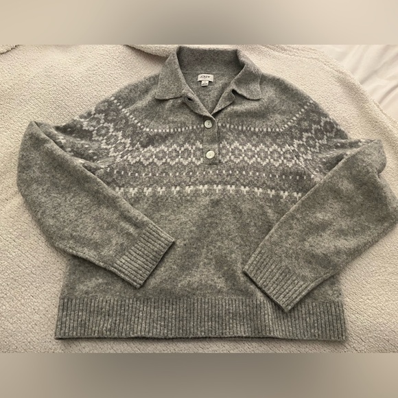 J.Crew Fair Isle sweater-polo in extra-soft yarn - Picture 3 of 5